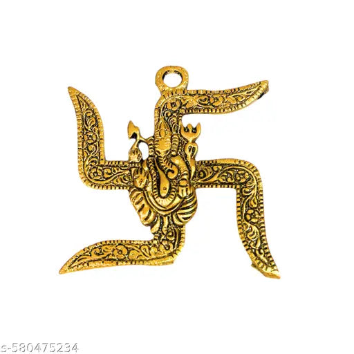 Swastik with Ganesha – Golden Colour (Pack of 2)