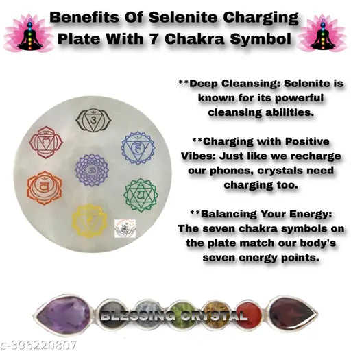 Chakra Selenite Plate To Charge Crystal  For Charging Crystal Plate For Vastu