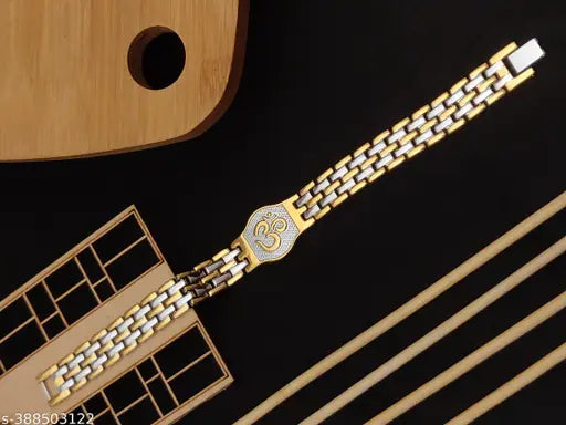 Exclushiv Premium Gold Om Bracelet For Men