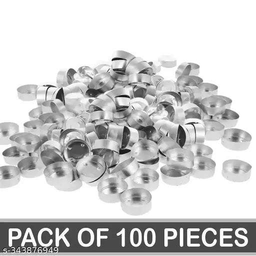 Aluminium Tealight Cups, 35 x 10 MM Tealight Candle Containers For DIY Candle Making - Pack of 100 Piece