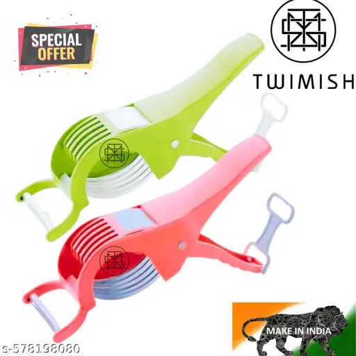 Vegetable & Fruit Grater & Slicer clever cutter smart cutter Multi Veg Cutter Vegetable Peeler Straight Multipurpose cutter like Bhindi Cutter Slicer Vegetable peeler combo Mirchi Cutter
