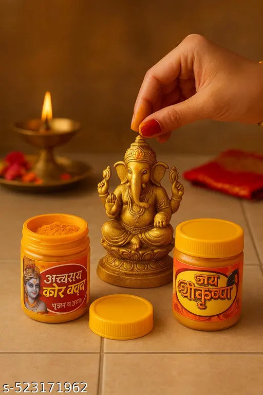 Divine Hub Kesari (Orange) Chandan Tika – 100% Pure Sandalwood Tilak Powder for Pooja, Tilak & Spiritual Rituals (Pack of 2)