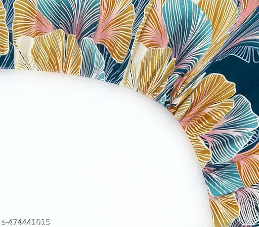 Super Soft Glace Cotton All Round Elastic Fitted Double Bed Bedsheet with 2 Pillow Covers-72x78x8 Inches