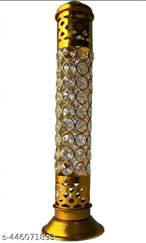Crystal Incense Holder with Ash Catcher, Agarbatti Incense Stick Stand Holder, Loban Burner for Home Temple, Religious Rituals, Dhoop Dani for Puja, Gift for Home Decor and Office