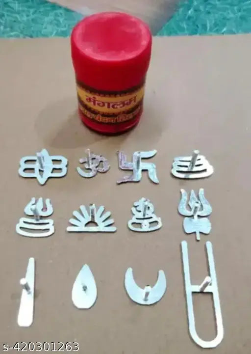 12 Chandan Tilak Stamp Forehead Free With Manglam Red Chandan Box Pack Of 13