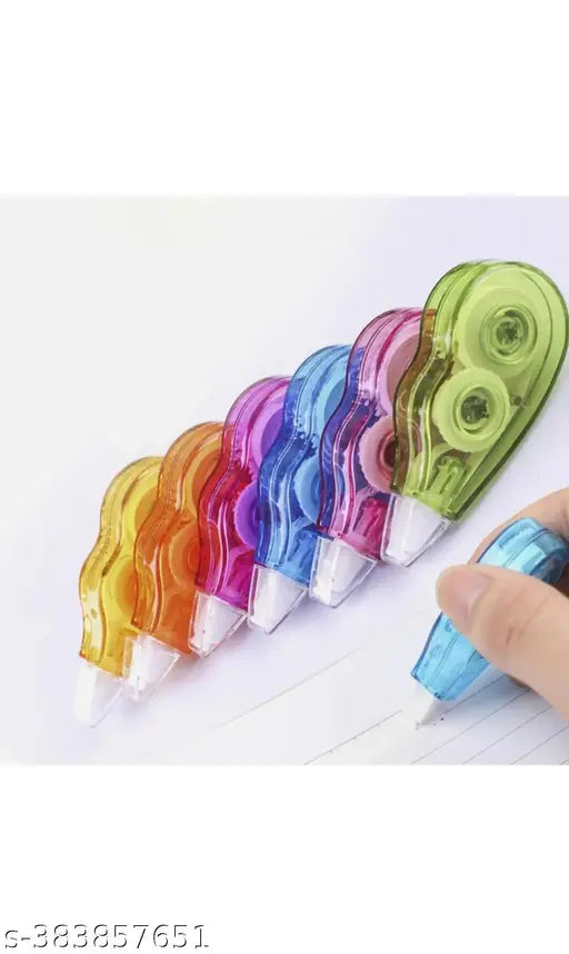 Smartsupply 3pcs Correction Tape -12 Meter X 5 MM, for Journal, Correction Pen, Whitener for Correction, Stationary Items, Correction Pen Tape (Any3 Random Color Sent)