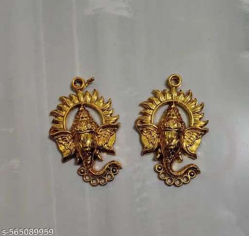 Handmade Raw Materials for Toran Hanging latkan Festive Decorative Purpose and Other Craft Work (Ganesha - 7.5 cm) 8 pcs