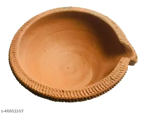 Traditional Handmade Earthen Clay Big Size Diya/terracotta Decorative Dipawali/diwali Diya/oil Lamps for Pooja/puja Pack of 1