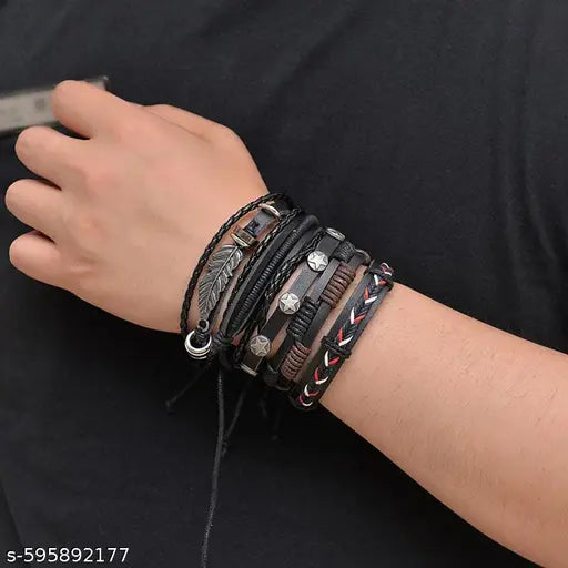 bracelets combo | bracelet combo set | trendy bracelet | black bracelet | brown bracelet | leather bracelet for men | leather bracelet for boys | bracelet for womens | bracelets | leather bracelet | layered bracelets | bracelet for boy | bracelets for men