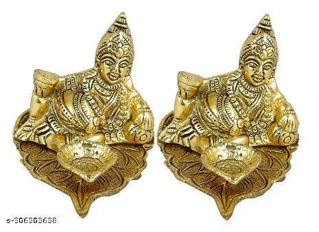 Kuber Deepak murti set of 2 for money and vastu for Showpiece item, Home decoration, Room decoration, Temple decoration, Office decoration Gift item