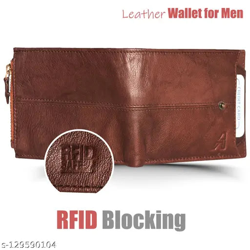 Arshaan Men Trendy ANTIQUE BROWN Genuine Leather RFID Wallet (12 Card Slots)