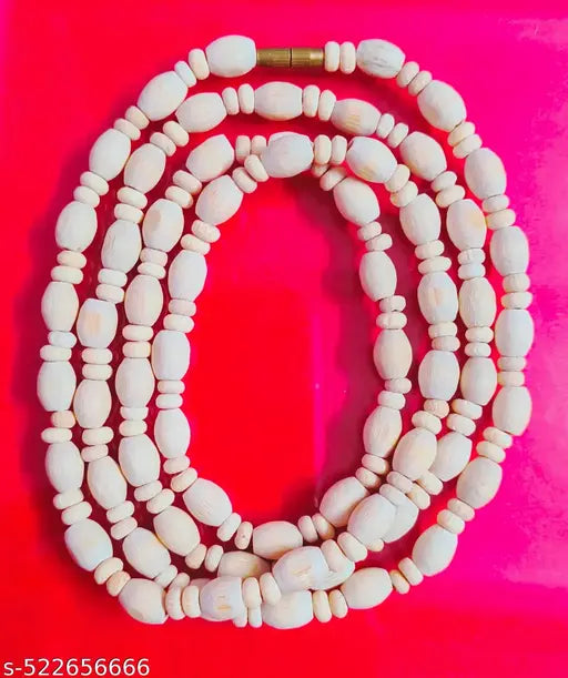 Tulsi Mala - ( 35 inch ) Damru/Mridang shape,  Tulsi Beads