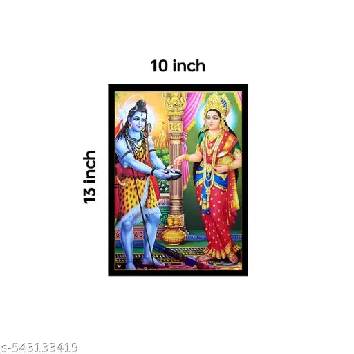 Annapurna Mata and Lord Shiva Wall Art Decor for Home & Kitchen