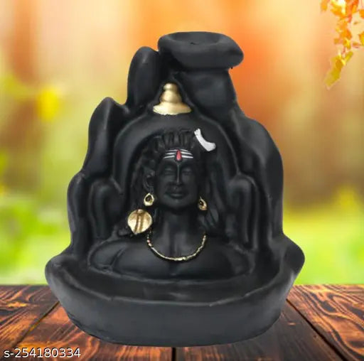 "MORATER" Adiyogi And Khatu Syam baba Smoke Backflow Showpiece Combo for Home Decoration With Free 51 Smoke Backflow Cones.