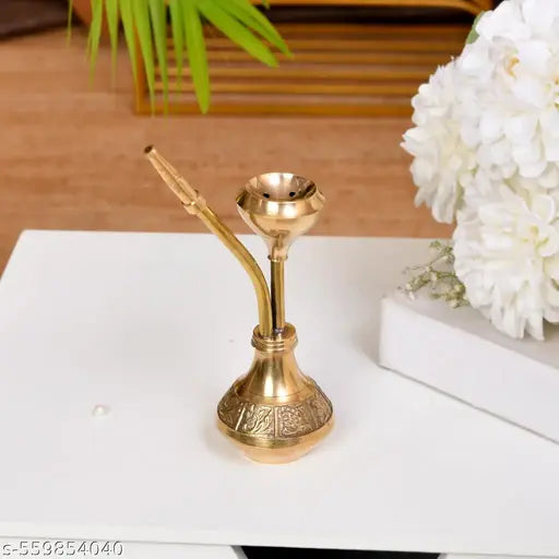 Mini Brass  Decorative Showpiece – Vintage-Brass  | Handcrafted Collectible (13.5cm x 4cm) (Medium)