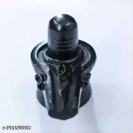 .ELITETOUCH. Marble Stone Shiva Lingam Set Stand and Abhishek Lota Kalash with Swastik Symbol on Brass Plate for Lord Temple Pooja (Black) Puja Articles | Shivling idol | Brass Shivling stand for jalabhishek | Shiva idols | Brass Puja Plate Thali | Shivra