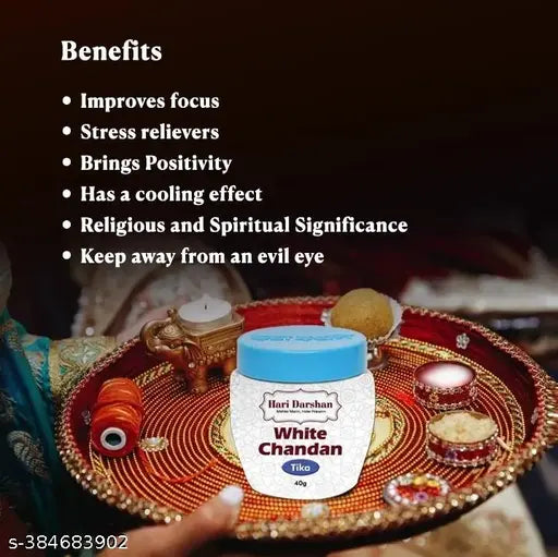 Hari darshan combo chandan tika (pack of 5) ! Kumkum tika 40gm !keshar tika40gm ! Kumkum roli tika 40gm!  White tika 40gm net 220 gm
