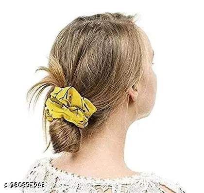 Stylish Women Multi Color Fabric Rubber Band Scrunchies (24 Pieces) Multicolor color Fabric thalamudi kattu/thalamudi bandham/Jada Bandlu/Muti pattaikal/hair baandukal/Kudalu byandgalu/Hair byandgalu Ideal for Women / Girls