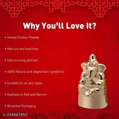 Professional  Powder Sindoor for Women, Organic Sindoor powder, Kumkum Powder for Women's Forehead, (Red Sindoor 15g)