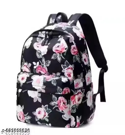 Grey colour Cats printed Backpack for college, school, kinder garden kids & office going girls & women, lightweight bag