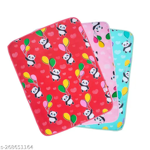 Kukraila 3pcs Waterproof Baby Bed Protector /Reusable mat/ Waterproof Baby Dry Sheet/ Baby Mats/ Baby Sleeping Mat and Massage Sheet for New Born Baby (Small Size Combo- 50cm X 70cm)