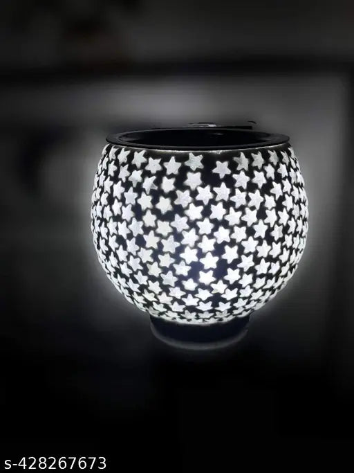 Kapur Dani Electrical Camphor Diffuser. Glass Kapoor Dani & Essential Oil Diffuser with On Off Switch to Toggle Between Burner & Lamp(White Star)