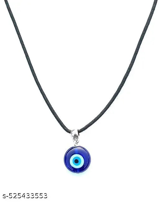 Evil Eye Necklace, Blue Turkish Glass Leather Rope for Women Men Girls Evil Eye Choker Evil Eye Pendant Handmade Jewelry Protection Spiritual