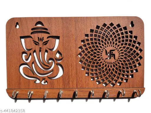 Keyholder Wall Hanging Decor  Ganesha Keystand Lord Ganesha Key Holdar Hanger Swastik chakra  pack of 1