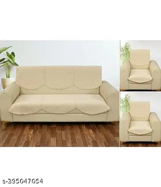 iLiv Sofa Cover Vlevet  Set of 5 Seater with 6 Piece for 3 Seater and 4 Pieces for 2 Chair Set Cover, Velvet Fabric Square Cut,Anti Slip Set of 10 Pieces