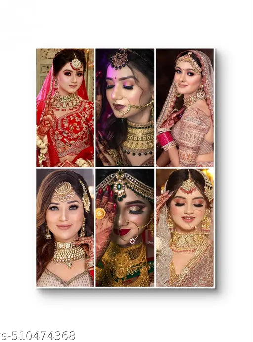 Pack Of 6 Bridal Makeup HD Poster For Beauty Parlour wall Decor