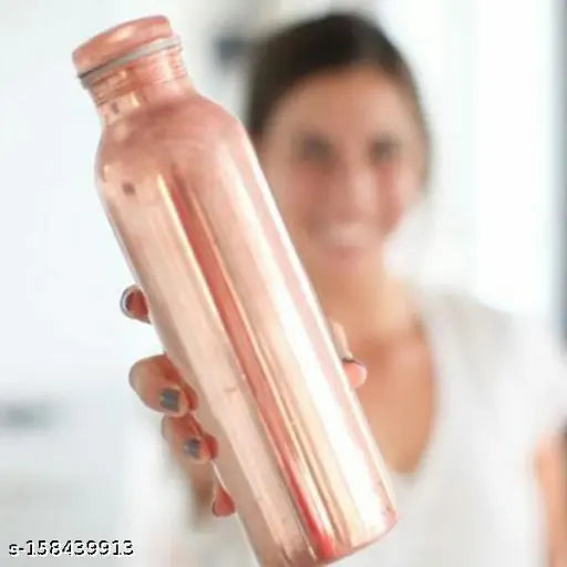 Craftzilla Pure Copper Hammered Water Bottle 1 Liter Beautiful Design Dirt Proof, Leak Proof and Joint Less, Water Bottle Pack of 1