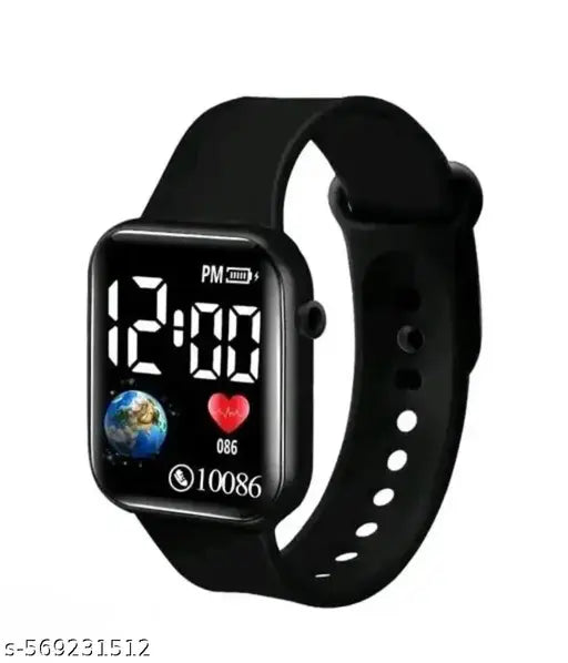 Stylish Waterproof Digital Date and Time Square Rectangular Display Watch for Kids Unisex Digital Watch for Baby Boys & Girls