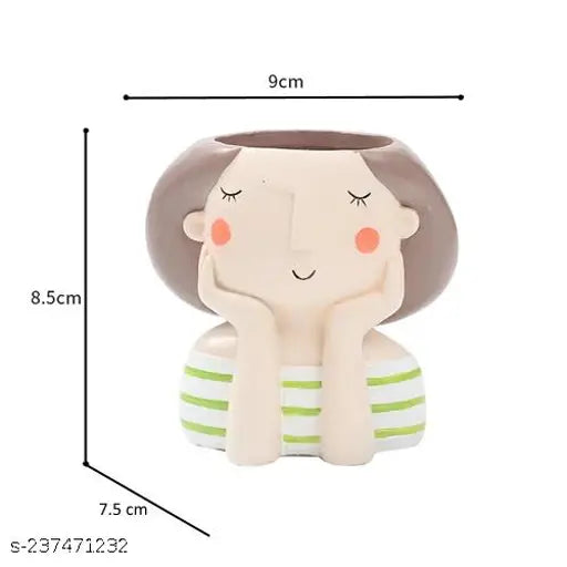 Day Dreaming Girl Resin Succulent Pot