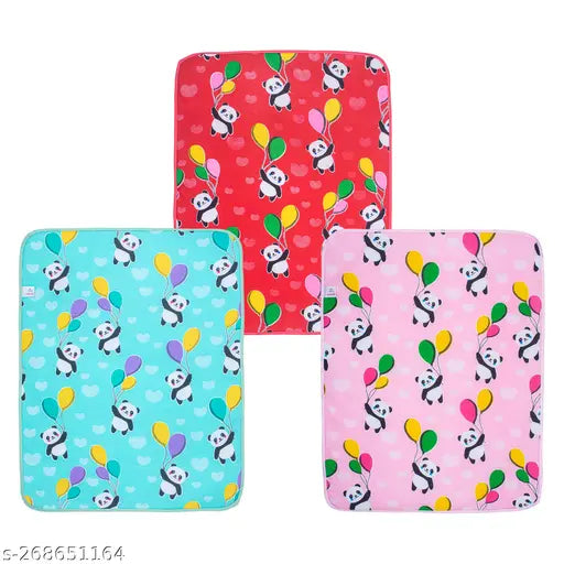 Kukraila 3pcs Waterproof Baby Bed Protector /Reusable mat/ Waterproof Baby Dry Sheet/ Baby Mats/ Baby Sleeping Mat and Massage Sheet for New Born Baby (Small Size Combo- 50cm X 70cm)