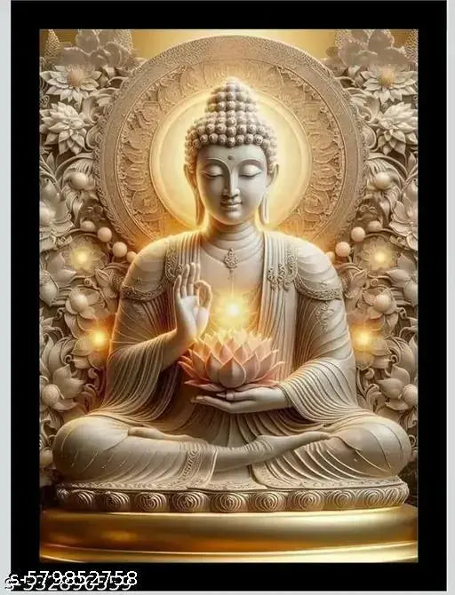 WESTVILLE Buddha Photo Frame | Gautam Buddha Photo Frame Wall Painting For Home Decoration And Gifting ( 5x7inch )