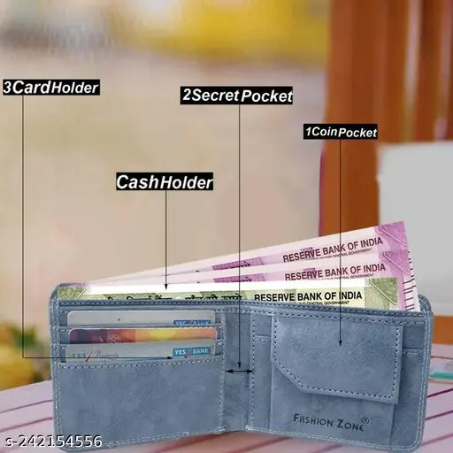 Fashion Zone Men Trendy, Travel, Formal, Evening/Party, Casual, Ethnic Blue Artificial Leather Wallet  (5 Card Slots)