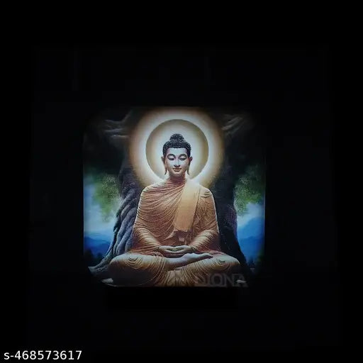 DIONA Night Lamp Colorful Buddha Meditation Divine LED Night Light KidsRoom, PoojaRoom, Office, Festival Gift Gautam Buddha