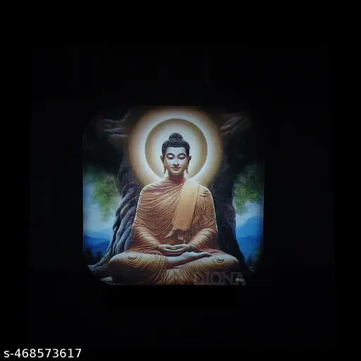 DIONA Night Lamp Colorful Buddha Meditation Divine LED Night Light KidsRoom, PoojaRoom, Office, Festival Gift Gautam Buddha