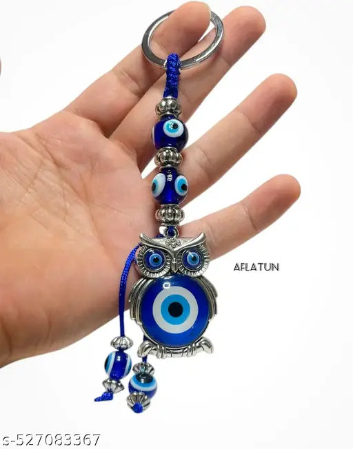 "Owl Shaped Evil Eye Keychain – Stylish Protective Charm for Keys, Bags & Gifts"