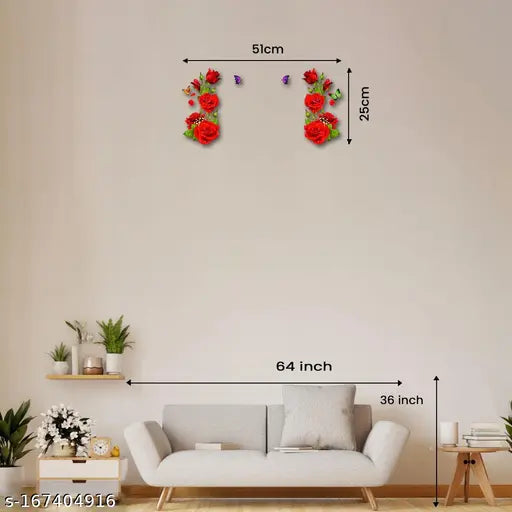 Design Zoo™ Roses & Butterflies Wall Sticker