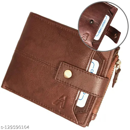 Arshaan Men Trendy ANTIQUE BROWN Genuine Leather RFID Wallet (12 Card Slots)