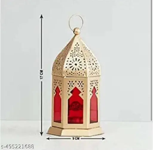 Moroccan Gold, Orange Color Metal Iron Lantern Diwali Diya Light Tea Light Holder combo pack