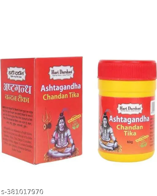Ashtagandha Chandan Tika -60gm Each | Pure Ashtagandha Tika Tilak with Sandalwood Powder for Daily Pooja,Hawan
