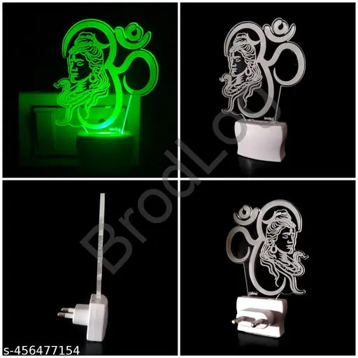 Mahadev 3D Optical Illusion Night Lamp | Acrylic Multicolor LED Shiv Ji Light | 7 Color Changing RGB LED Table Lamp | Mahakal Shiv Night Light for Home, Office & Gift Decoration