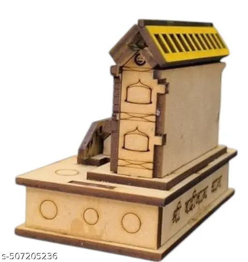SriMaa Ventures  Wooden Lord Vishnu Ji Badrinath Mandir for Home Worship, Puja Room, Car Dashboard, Work Area, Small Religious Rituals