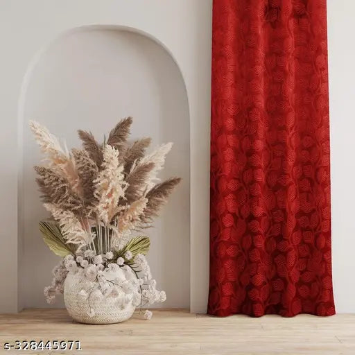 WISK N TWISK PRESENT LEAF VELVET CURTAINS SET OF 1