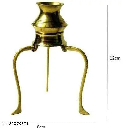 Brass Pooja Plate Thali With Shivling Stand And Abhishek Lota Kalash Brass (Gold) Small (Pack Of 2 Set)