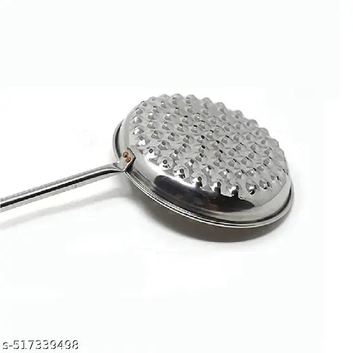 Stainless Steel Boondi Jhara With Wooden Handle (6 Inch Diameter) For Ladoo Making Strainer (Steel Pack Of 1), 43 x 16 x 2 Centimeters, Silver