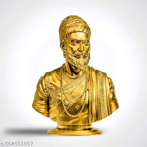 Premium Golden Bust Statue for Home Decor | Royal Decorative Showpiece for Office, Living Room, Temple & Gifting | Antique Finish Historical Sculpture | Traditional & Cultural Figurine for Festivals, Housewarming, Anniversary & Corporate Gifts