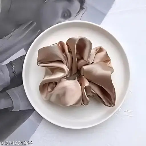 (Pack of 12) (Multi-Random colour) Premium Silk Satin Scrunchies Rubber Band (Multicolor) White colour Satin thalamudi kattu/thalamudi bandham/Jada Bandlu/Muti pattaikal/hair baandukal/Kudalu byandgalu/Hair byandgalu Ideal for Women | Girls